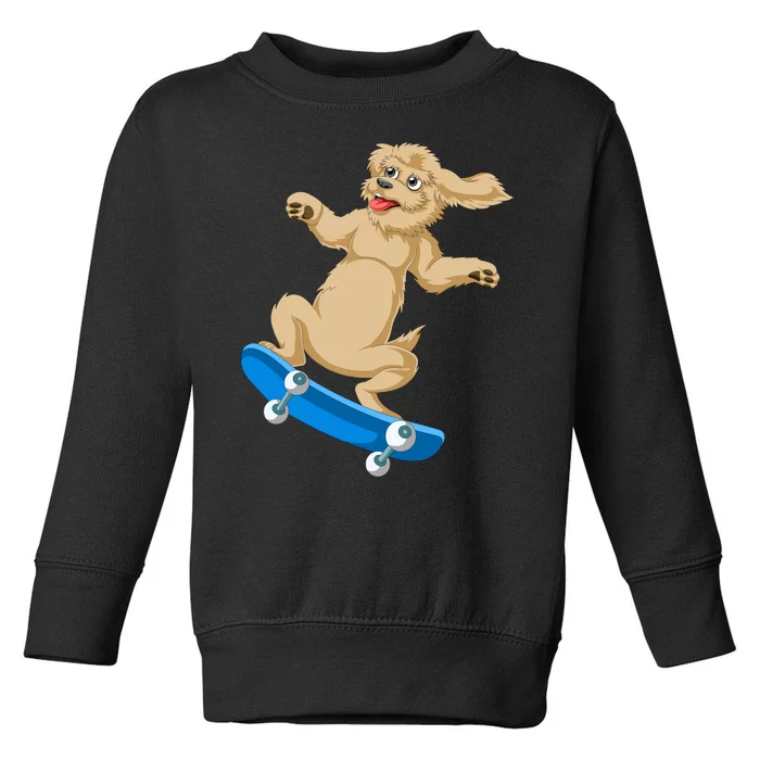 Goldendoodle Skateboarding Toddler Sweatshirt