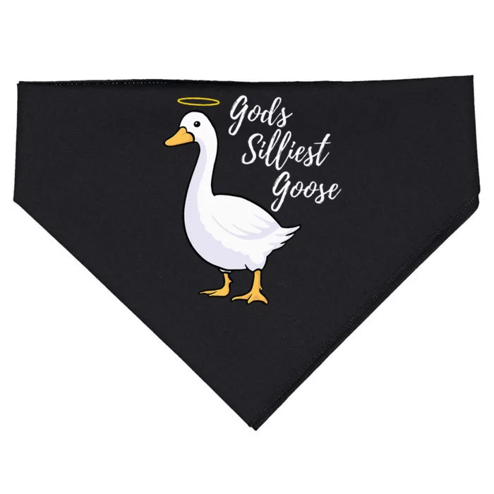 Gods Silliest Goose funny animal lovers USA-Made Doggie Bandana