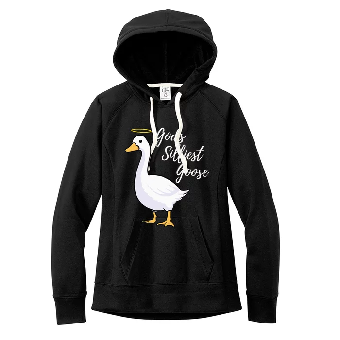 Gods Silliest Goose funny animal lovers Women's Fleece Hoodie