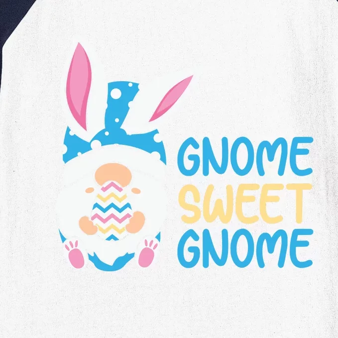 Gnome Sweet Gnome Easter Egg Easter Day Gift Baseball Sleeve Shirt