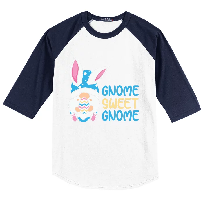 Gnome Sweet Gnome Easter Egg Easter Day Gift Baseball Sleeve Shirt