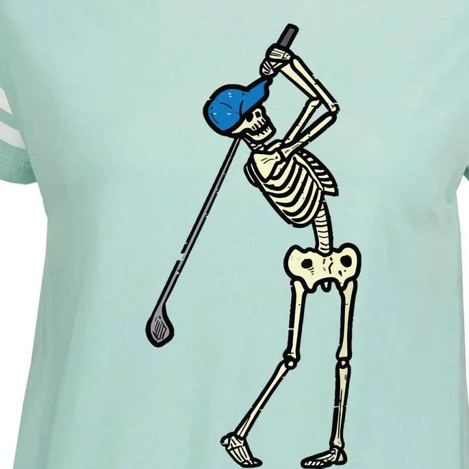 Golfer Skeleton Golf Player Halloween Costumedad Enza Ladies Jersey Football T-Shirt