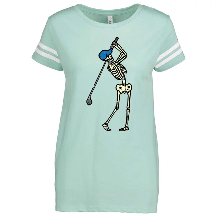 Golfer Skeleton Golf Player Halloween Costumedad Enza Ladies Jersey Football T-Shirt