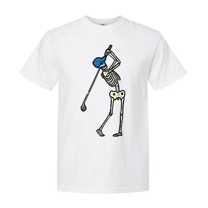 Golfer Skeleton Golf Player Halloween Costumedad Garment-Dyed Heavyweight T-Shirt