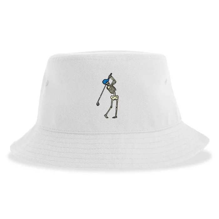 Golfer Skeleton Golf Player Halloween Costumedad Sustainable Bucket Hat