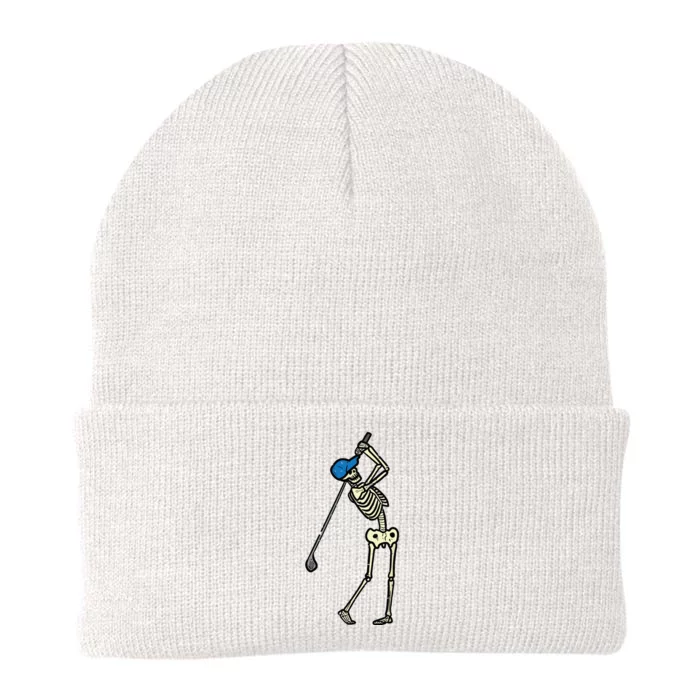 Golfer Skeleton Golf Player Halloween Costumedad Knit Cap Winter Beanie