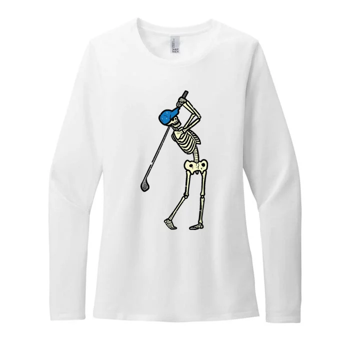 Golfer Skeleton Golf Player Halloween Costumedad Womens CVC Long Sleeve Shirt