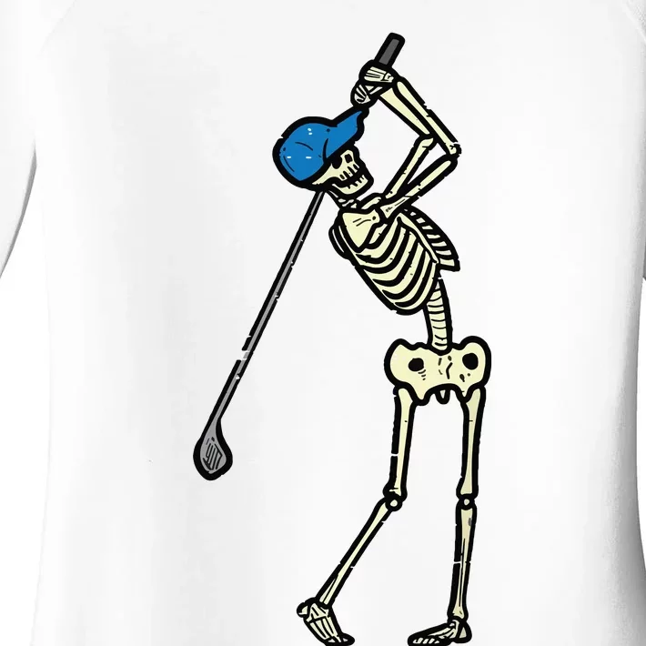 Golfer Skeleton Golf Player Halloween Costumedad Women's Perfect Tri Tunic Long Sleeve Shirt