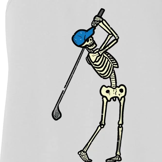 Golfer Skeleton Golf Player Halloween Costumedad Women's Racerback Tank