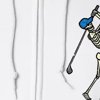 Golfer Skeleton Golf Player Halloween Costumedad Full Zip Hoodie