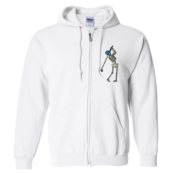 Golfer Skeleton Golf Player Halloween Costumedad Full Zip Hoodie