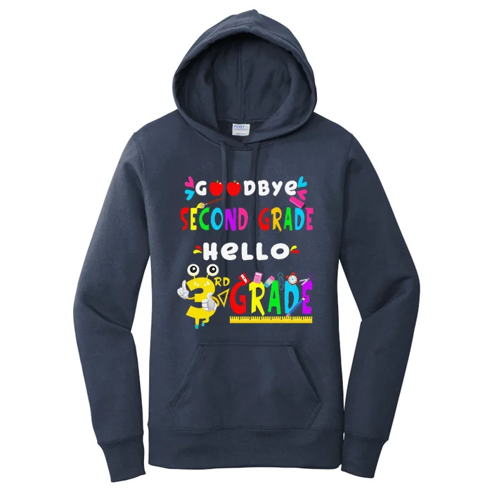 Goodbye Second Grade Hello 3rd Grade Funny Back To School Women's Pullover Hoodie