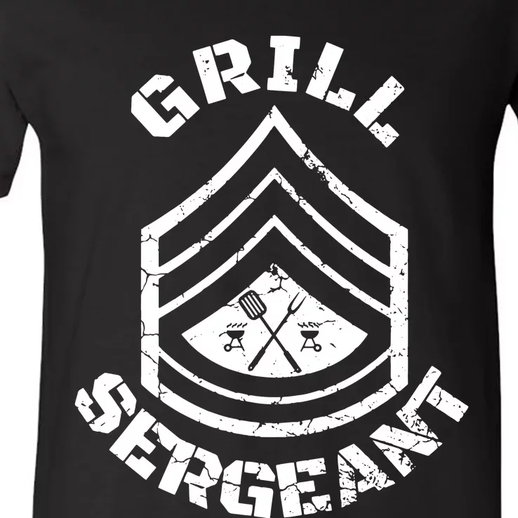 GRILL SERGEANT Grilling BBQ Dad Father's V-Neck T-Shirt