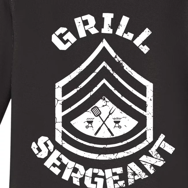 GRILL SERGEANT Grilling BBQ Dad Father's Baby Long Sleeve Bodysuit