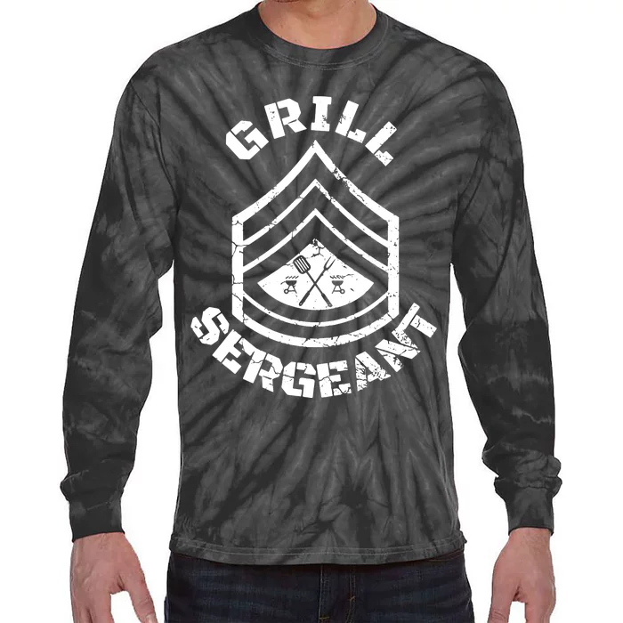 GRILL SERGEANT Grilling BBQ Dad Father's Tie-Dye Long Sleeve Shirt