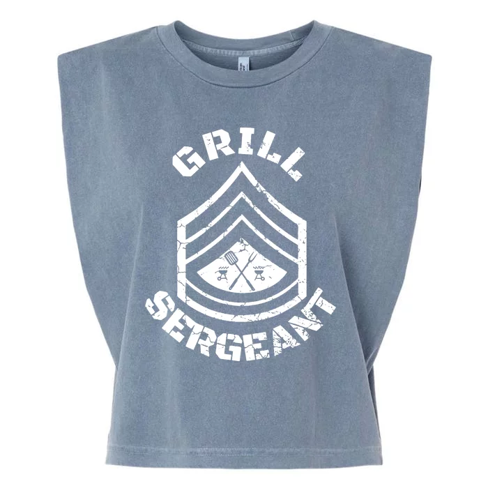 GRILL SERGEANT Grilling BBQ Dad Father's Garment-Dyed Women's Muscle Tee