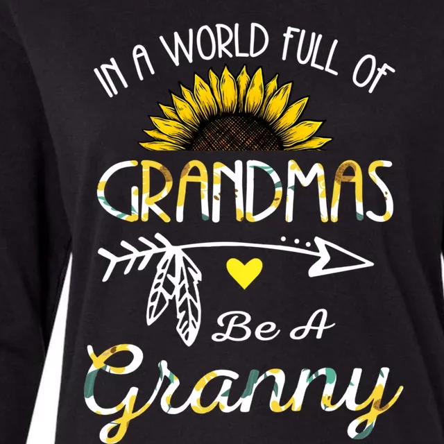 Grandma Sunflower Granny Funny Gift Cute Family Sunflower Lovers Gift Womens Cotton Relaxed Long Sleeve T-Shirt