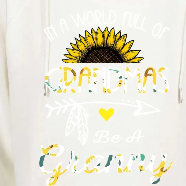 Grandma Sunflower Granny Funny Gift Cute Family Sunflower Lovers Gift Womens Funnel Neck Pullover Hood