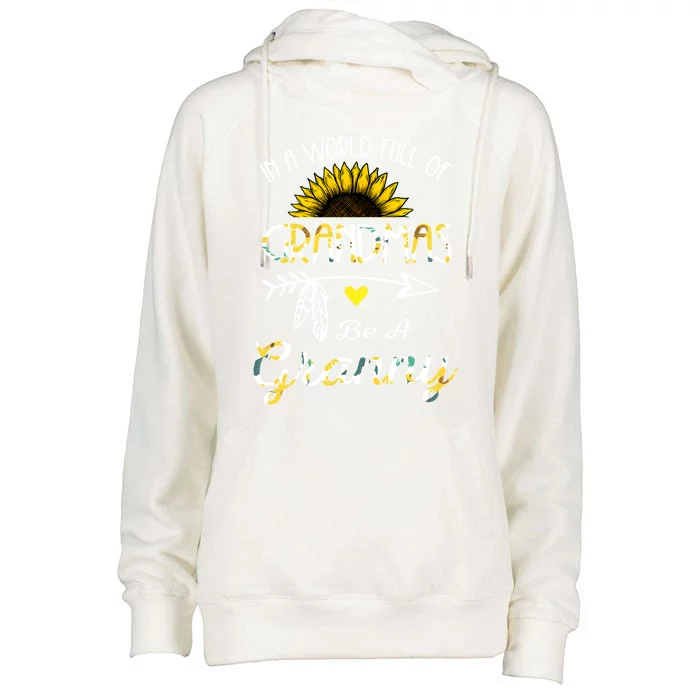 Grandma Sunflower Granny Funny Gift Cute Family Sunflower Lovers Gift Womens Funnel Neck Pullover Hood