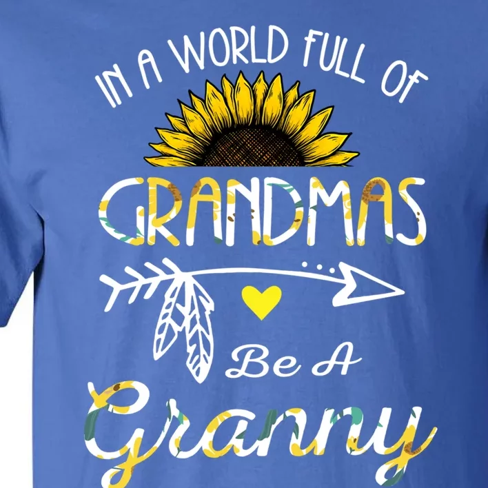 Grandma Sunflower Granny Funny Gift Cute Family Sunflower Lovers Gift Tall T-Shirt