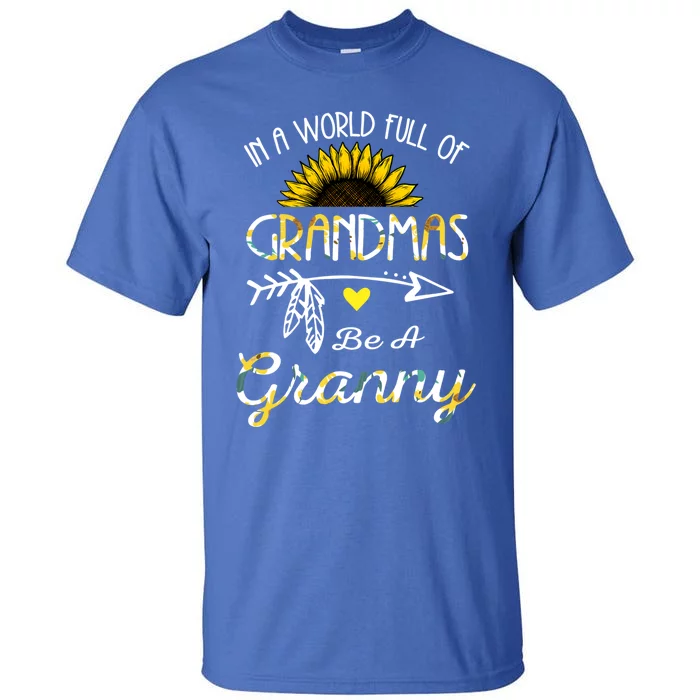 Grandma Sunflower Granny Funny Gift Cute Family Sunflower Lovers Gift Tall T-Shirt