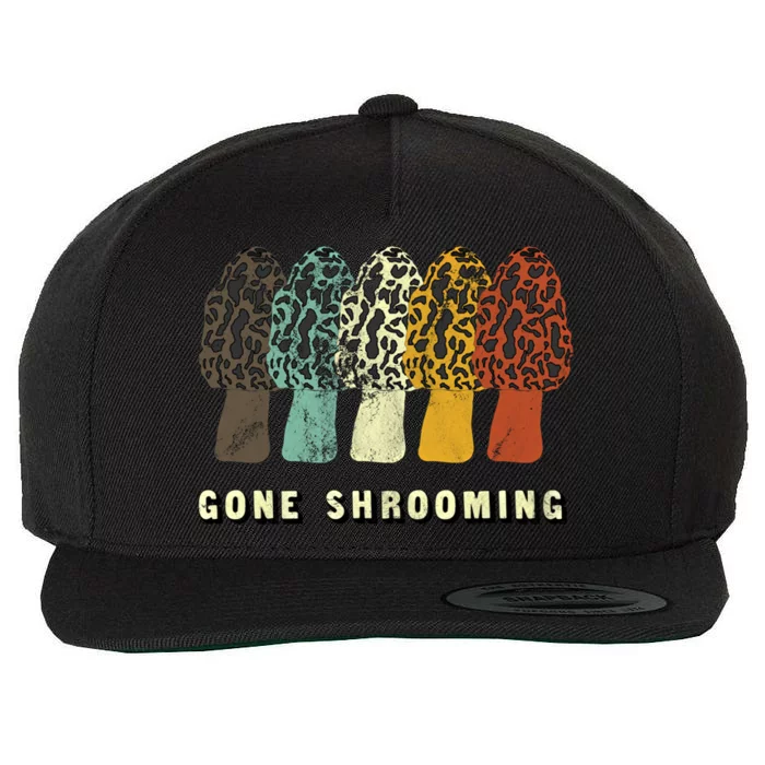 Gone Shrooming Gift Fun Mushroom Hunters Gift Wool Snapback Cap