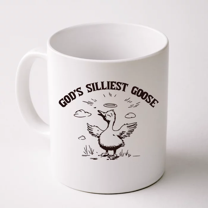 Gods Silliest Goose Funny Goose Sarcastic Vintage Front & Back Coffee Mug