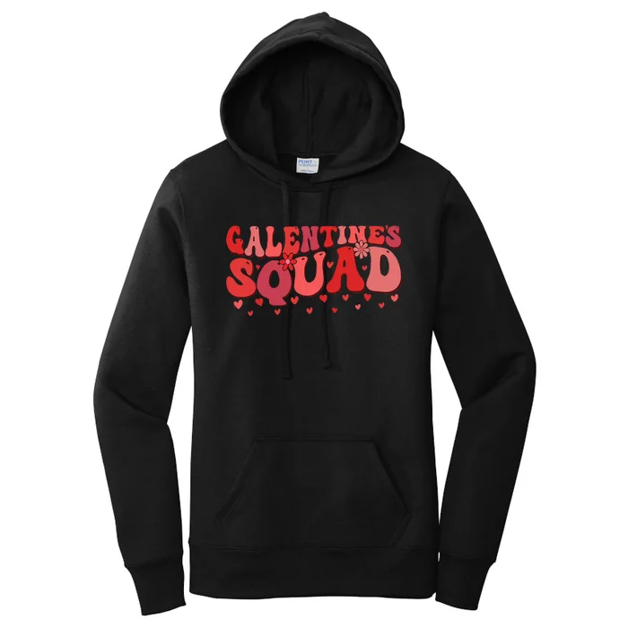 Galentines Squad Gang Valentine 2024 Funny GalentineS Day Women's Pullover Hoodie