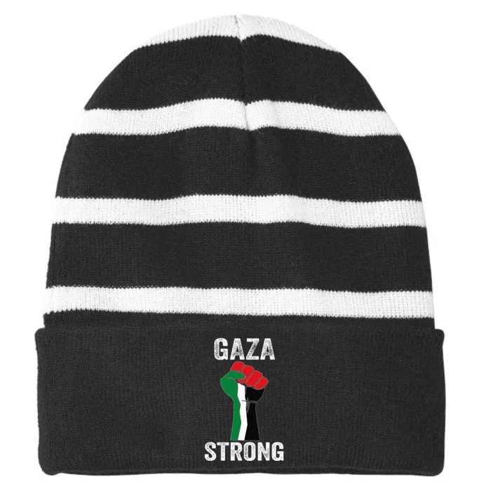 Gaza Strong Striped Beanie with Solid Band