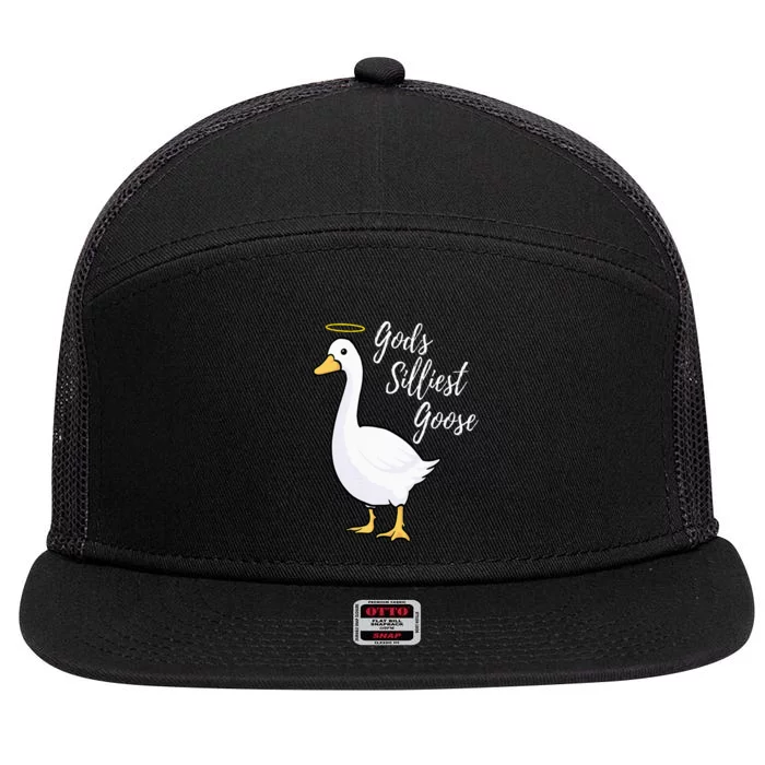 Gods Silliest Goose 7 Panel Mesh Trucker Snapback Hat