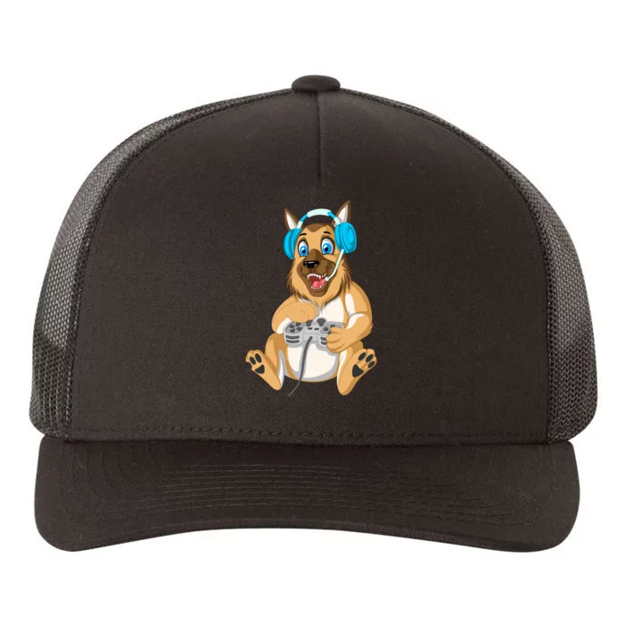 German Shepherd Gamer Yupoong Adult 5-Panel Trucker Hat