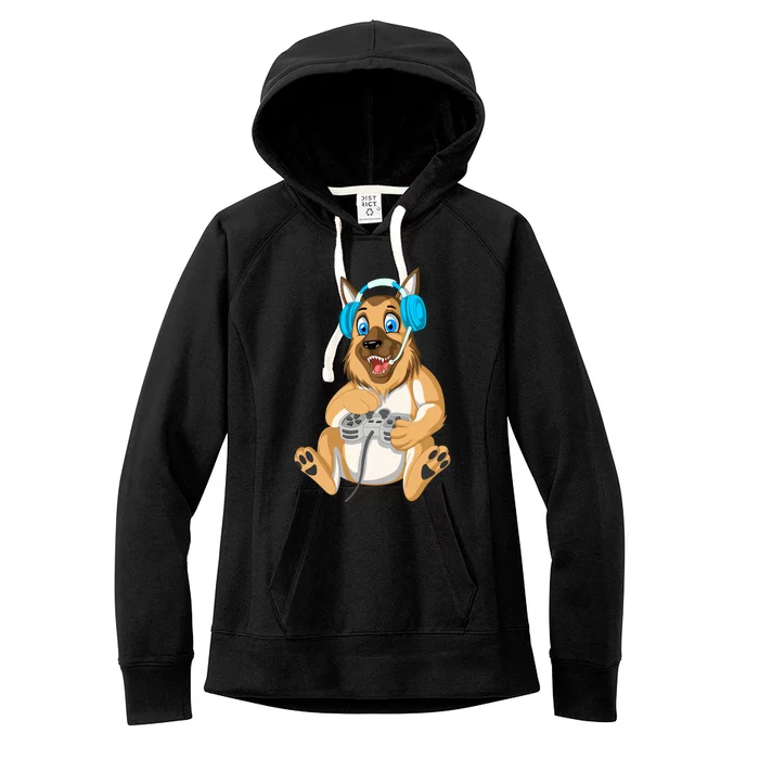 German Shepherd Gamer Women's Fleece Hoodie