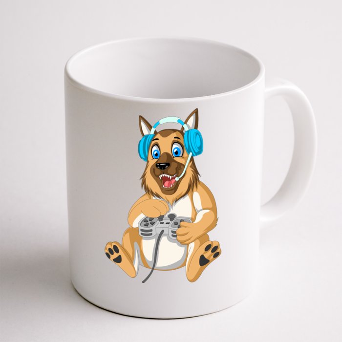 German Shepherd Gamer Front & Back Coffee Mug