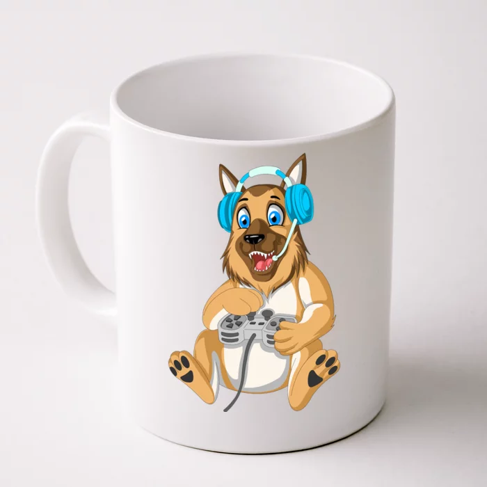 German Shepherd Gamer Front & Back Coffee Mug