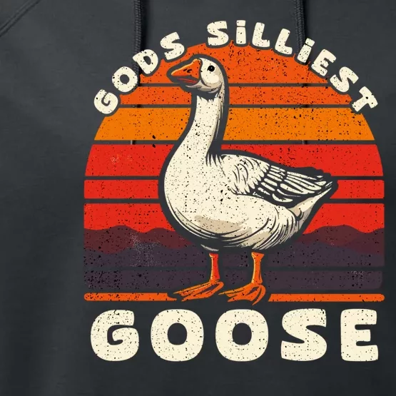 Gods Silliest Goose Costume Funny Meme Gifts Silly Goose Performance Fleece Hoodie