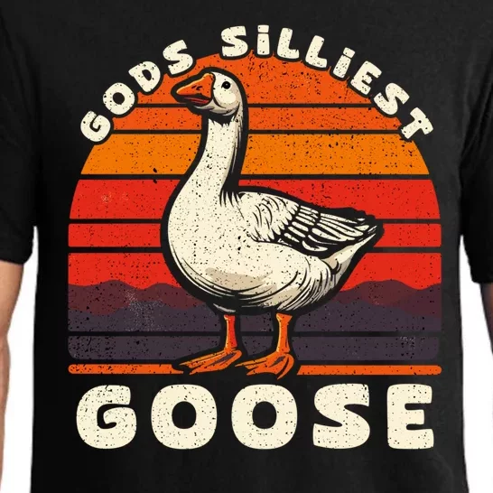 Gods Silliest Goose Costume Funny Meme Gifts Silly Goose Pajama Set