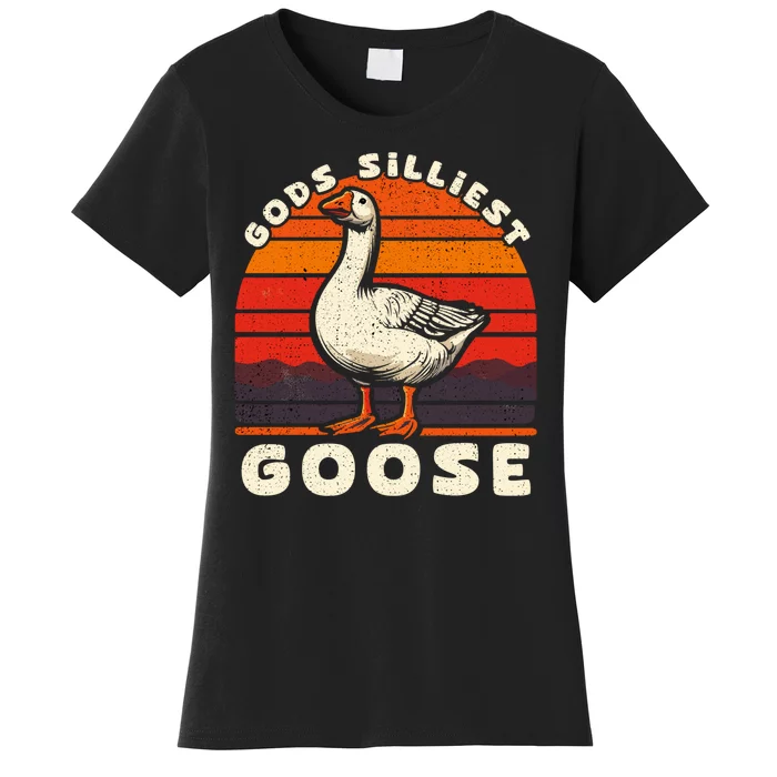 Gods Silliest Goose Costume Funny Meme Gifts Silly Goose Women's T-Shirt