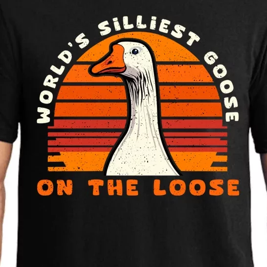 Gods Silliest Goose Costume Funny Meme Gifts Silly Goose Pajama Set