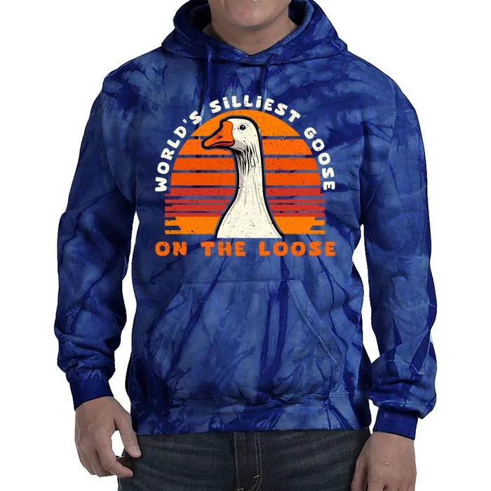 Gods Silliest Goose Costume Funny Meme Gifts Silly Goose Tie Dye Hoodie