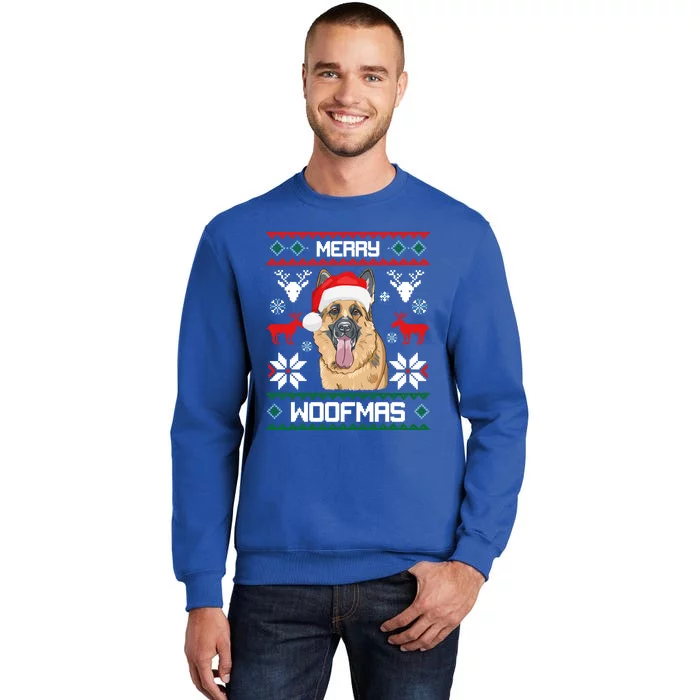 Ger Shepherd Gift For Merry Christmas Woofmas Clothes Funny Gift Tall Sweatshirt