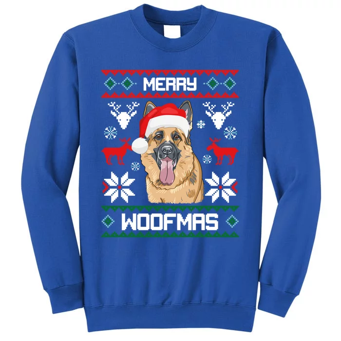 Ger Shepherd Gift For Merry Christmas Woofmas Clothes Funny Gift Tall Sweatshirt