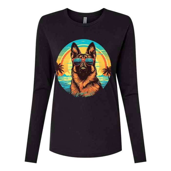 German Shepherd Womens Cotton Relaxed Long Sleeve T-Shirt