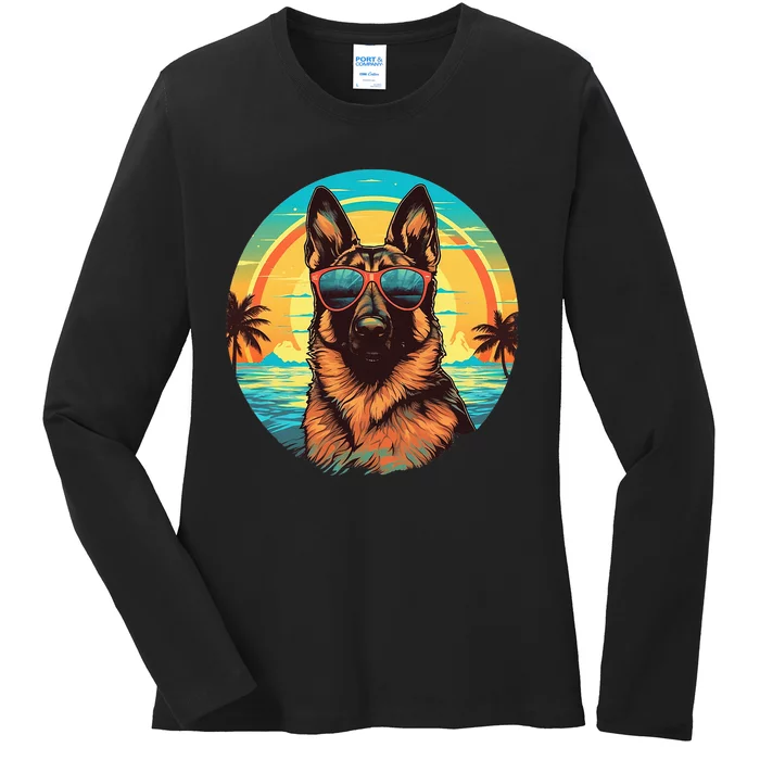 German Shepherd Ladies Long Sleeve Shirt