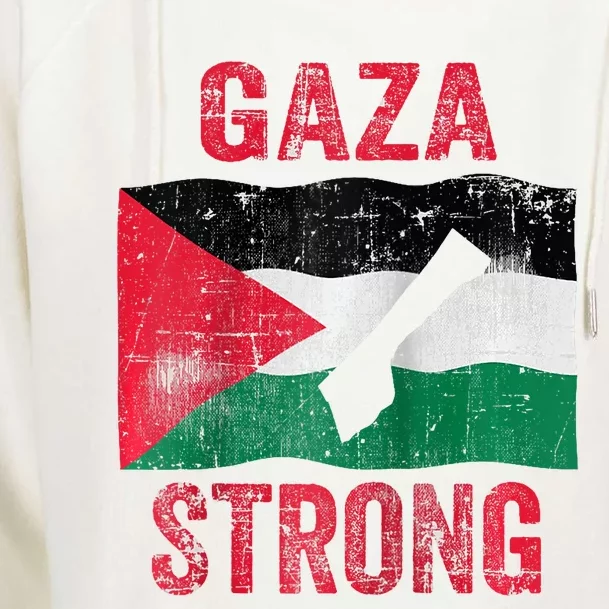 Gaza Strong Womens Funnel Neck Pullover Hood