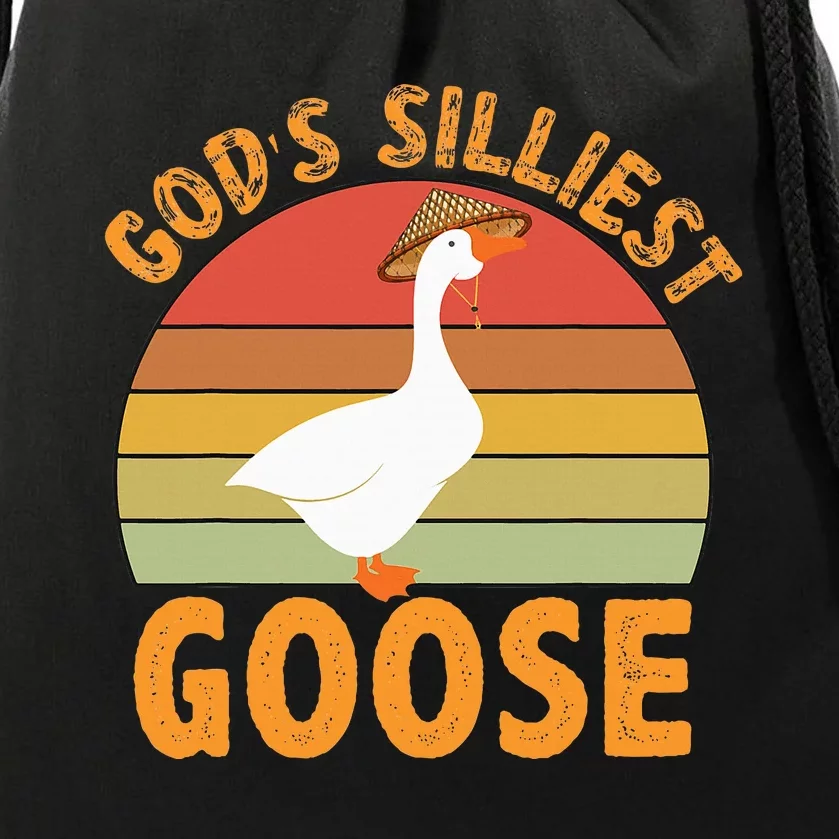 GodS Silliest Goose Drawstring Bag