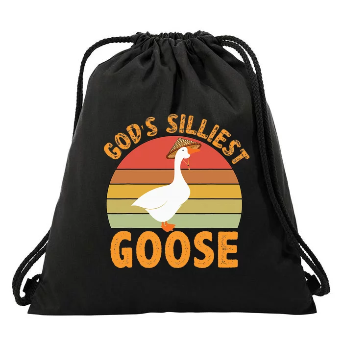 GodS Silliest Goose Drawstring Bag