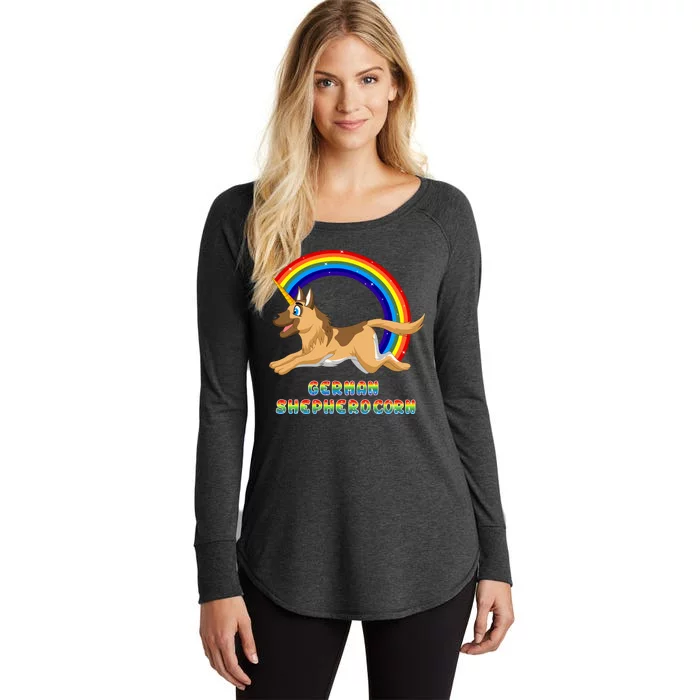 German Shepherdcorn German Shepherd Unicorn Women's Perfect Tri Tunic Long Sleeve Shirt