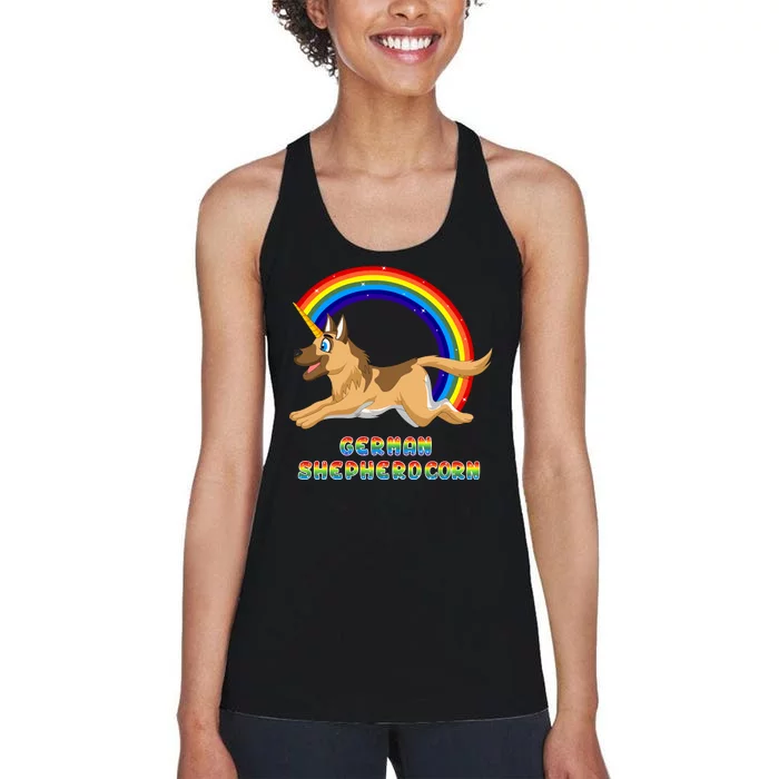 German Shepherdcorn German Shepherd Unicorn Women's Racerback Tank