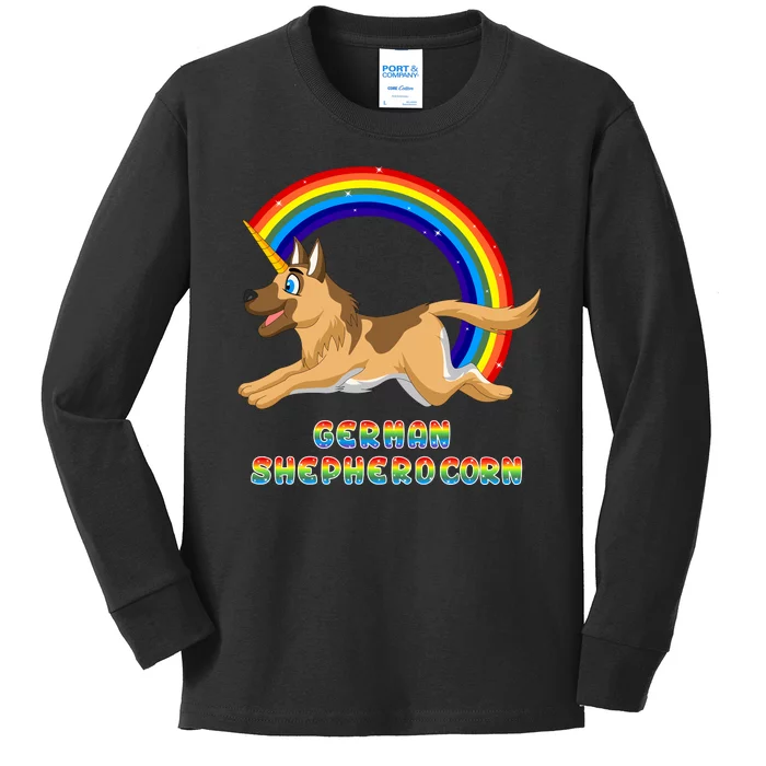 German Shepherdcorn German Shepherd Unicorn Kids Long Sleeve Shirt