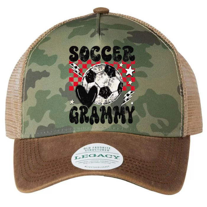 Groovy Soccer Grammy Soccer Lover MotherS Day Legacy Tie Dye Trucker Hat